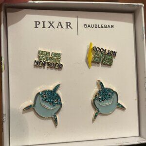 Disney Pixar Baublebar Finding Nemo Earrings Pierced Ears Shark Set (wx) (NEW)